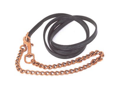 Heritage English Leather Show Lead With Single Brass Chain