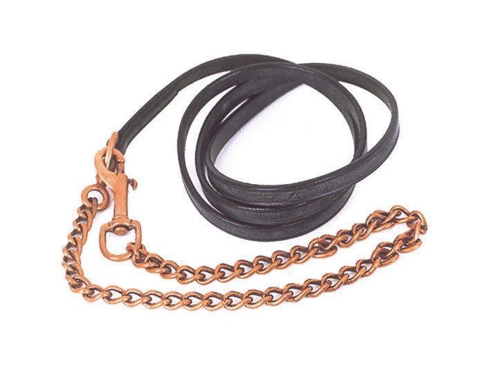 Heritage English Leather Show Lead With Single Brass Chain